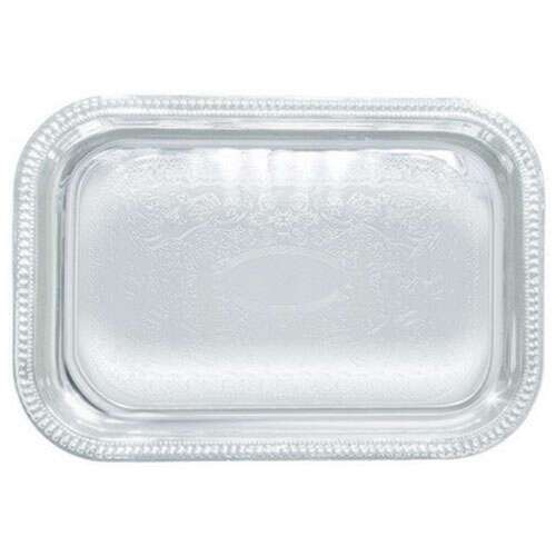 - CMT-2014, 20x14-Inch Chrome Plated Rectangular Serving Tray with Engraved Edge