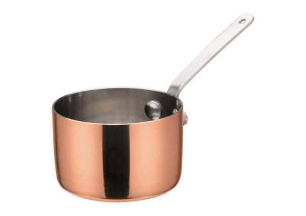 - DCWA-202C, 2.75-Inch Dia Stainless Steel Mini Sauce Pan with Long Handle, Copper Plated