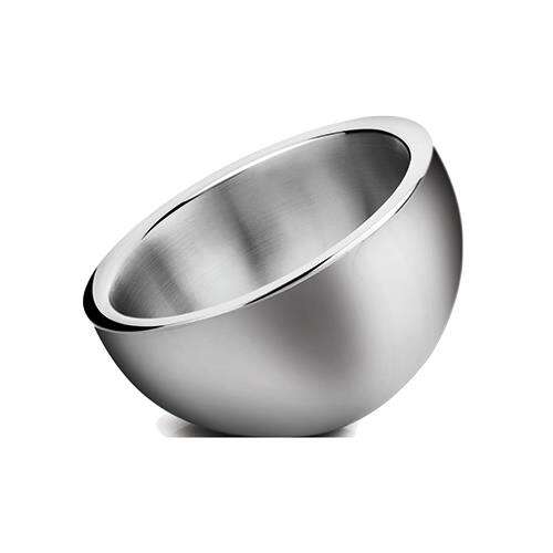 - DWAB-L, 2.3-Quart Insulated Double-Wall Angled Display Bowl, Stainless Steel
