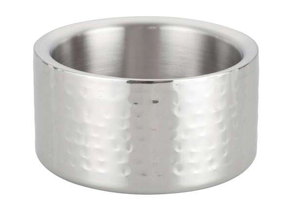 - DWCC-5H, 5-Inch Hammered Diameter Double Wall Wine Coaster with Satin Finish