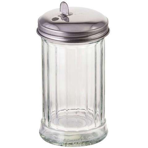 - G-102, 12-Ounce Glass Sugar Pourer with Flap Top, 1 Dozen