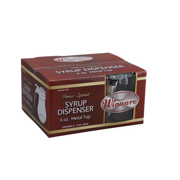 Winco G-315, 6-Ounce Glass Syrup Dispenser, 6/ST