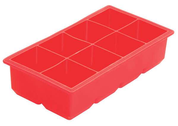 - ICCT-8R, 9x5-Inch Rectangular Ice Cube Tray, 8 Compartments, Red