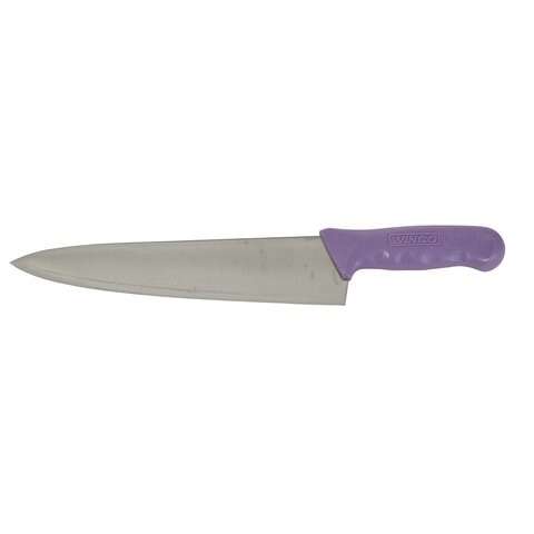 - KWP-100P, 10-Inch Stainless Steel Cook's Knife, Purple Handle, NSF