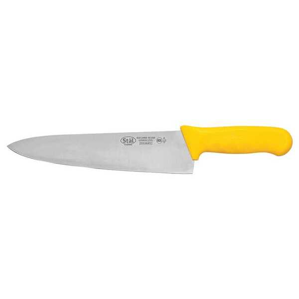 - KWP-100Y, 10-Inch Stal High Carbon Steel Chef's Knife, Polypropylene Handle, Yellow, NSF