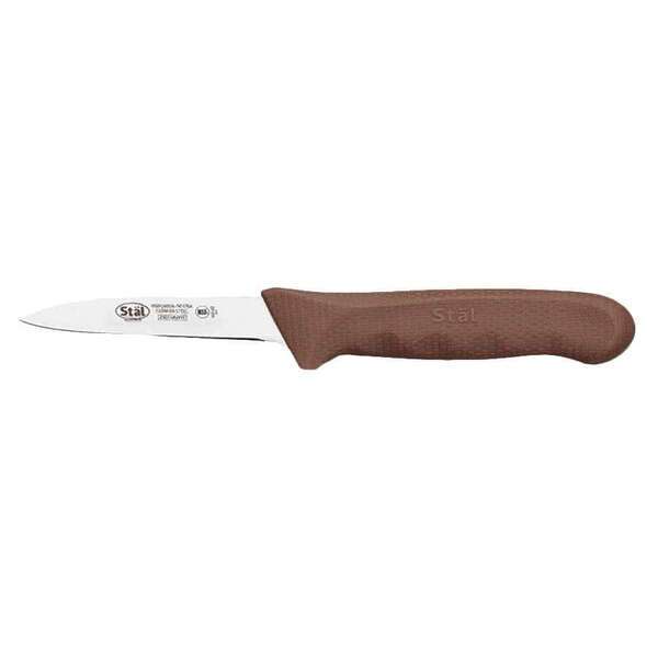 - KWP-30N, 3.25-Inch Stal High Carbon Steel Paring Knife, Polypropylene Handle, Brown, 2/CS, NSF