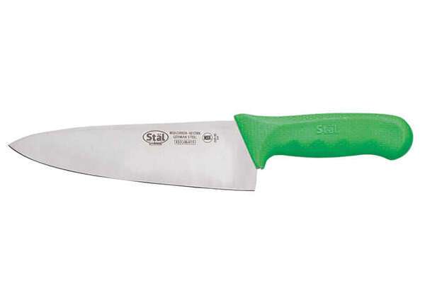 - KWP-80G, 8-Inch Stal High Carbon Steel Chefs Knife, Polypropylene Handle, Green, NSF