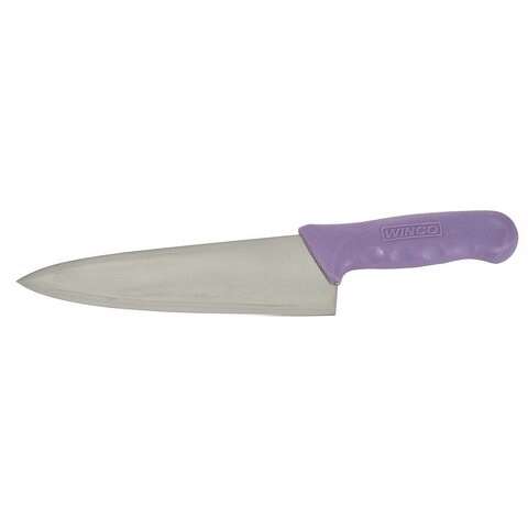 - KWP-80P, 8-Inch Stainless Steel Cook's Knife, Purple Handle, NSF