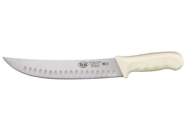 - KWP-93, 9-Inch Stal High Carbon Steel Offset Bread Knife, Polypropylene Handle, White, NSF