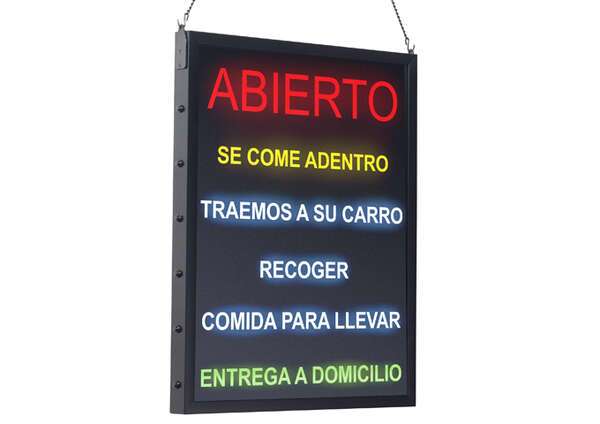 LED-21, 19x24-Inch All-in-One "OPEN" LED Sign, Spanish Version, EA