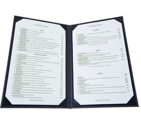 - LMD-814BK Black Two-Views Menu Cover for 8.5x14-Inch Insets