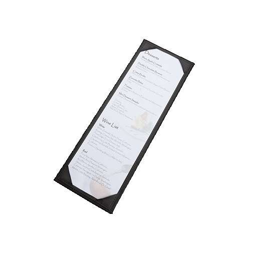 - LMS-414BK Single View Menu Cover for 4.5x14-Inch Inset, Black