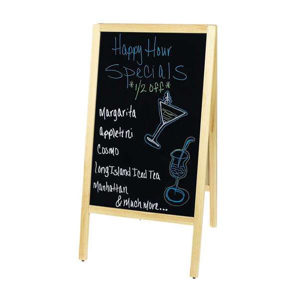 - MBAF-1, Sidewalk Marker Board with Wooden A-Frame, Natural Finish. Markers and erasers are included