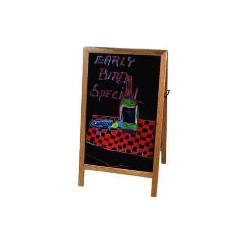 Winco MBAF-2, Sidewalk Marker Board with Wooden A-Frame, Natural Finish