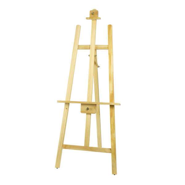 Winco MBBE-1, Tripod Display Easel with Wooden Frame, Natural Finish