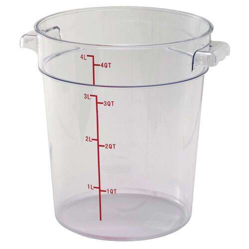 - PCRC-4, 4-Quart Polycarbonate Round Storage Container, NSF