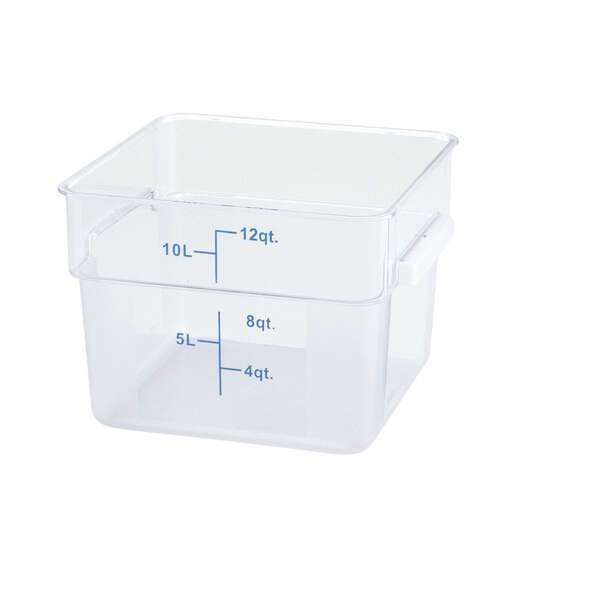- PCSC-12C, 12-Quart Clear Square Polycarbonate Food Storage Container, NSF