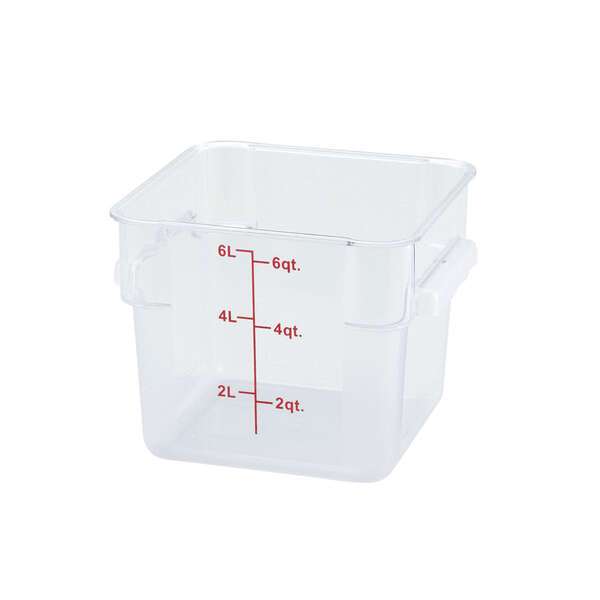 - PCSC-6C, 6-Quart Clear Square Polycarbonate Food Storage Container, NSF