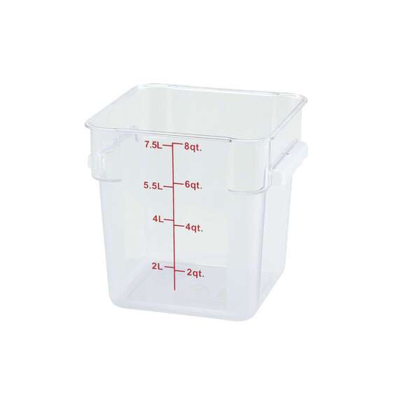 - PCSC-8C, 8-Quart Clear Square Polycarbonate Food Storage Container, NSF