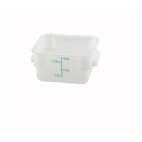 - PESC-2, 2-Quart White Square Polyethylene Food Storage Containers, NSF