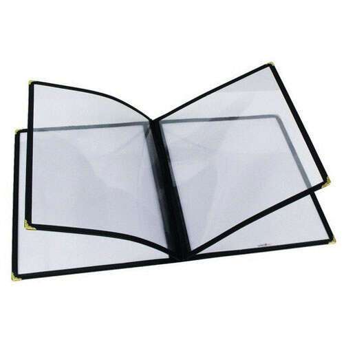 - PMCF-9K, 12x9.5-Inch 4-Page Black Menu Cover