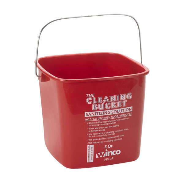 - PPL-3R, 3-Quart Cleaning Bucket, Red Sanitizing Solution