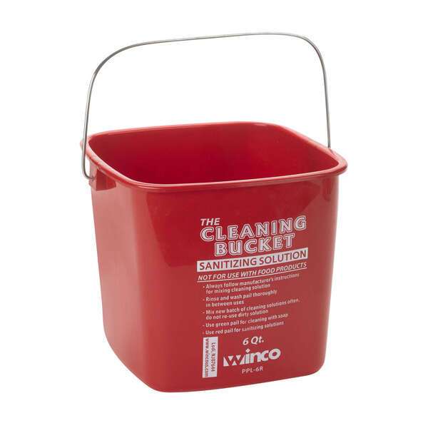 - PPL-6R, 6-Quart Cleaning Bucket, Red Sanitizing Solution