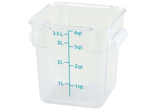 - PTSC-4, 4-Quart Polypropylene Square Storage Container, Translucent