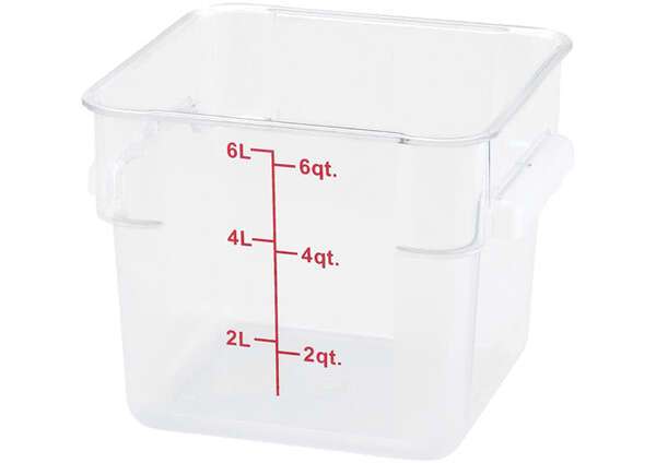 - PTSC-6, 6-Quart Polypropylene Square Storage Container, Translucent