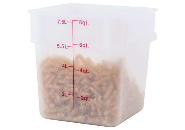 - PTSC-8, 8-Quart Polypropylene Square Storage Container, Translucent