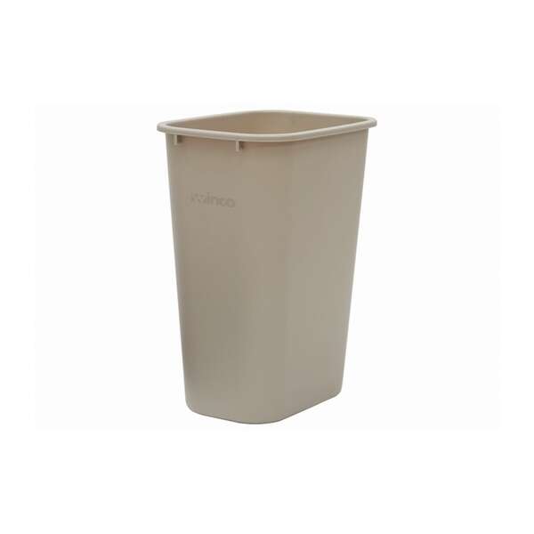 - PWR-41BE, 41 Quart Beige Tall Plastic Rectangular Waste Basket