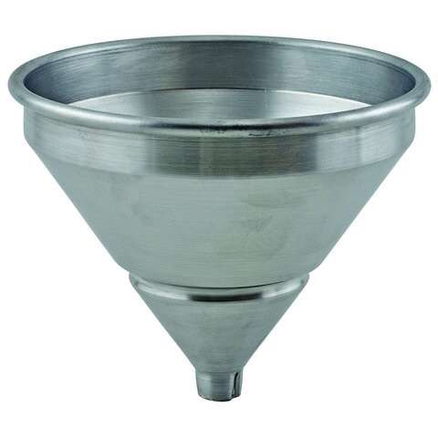 Winco SAF-1ST, 1 pt Spun Aluminum Funnel w/Strainer, 5.25" Dia x 5.25"H