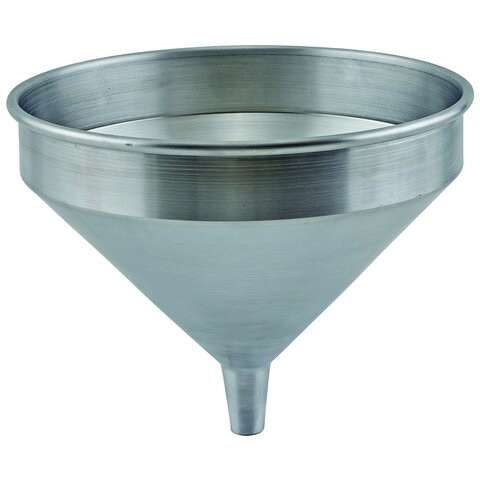 Winco SAF-4, 2 qt Spun Aluminum Funnel, 9.12" Dia x 7.75"H