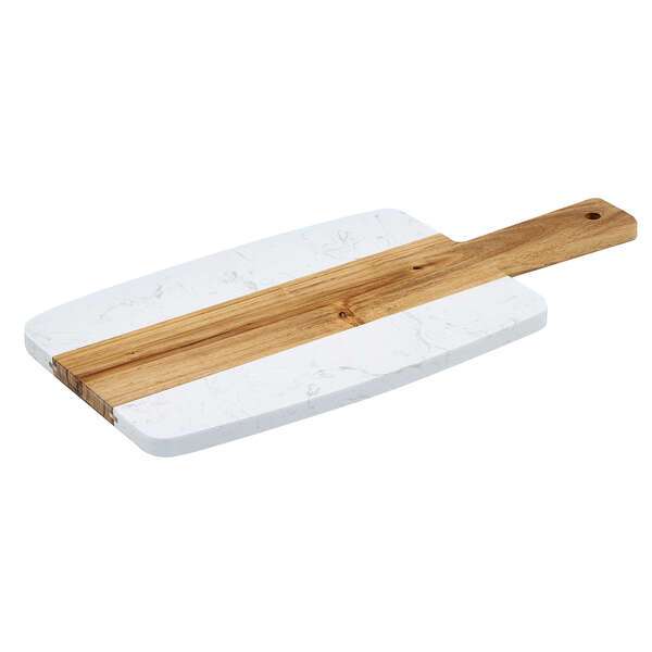 - SBMW-156, 15.75x6-Inch Marble and Wood Serving Board