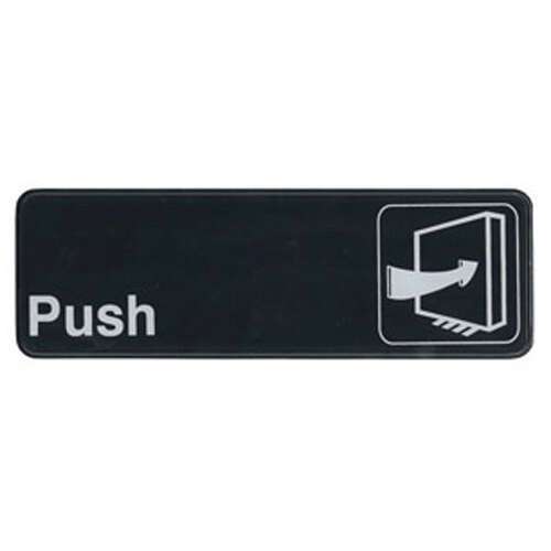 - SGN-301, 9x3-inch 'Push' Black Information Sign