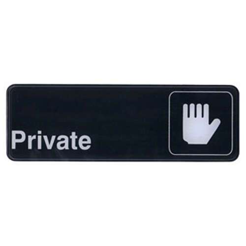 - SGN-304, 9x3-inch 'Private' Black Information Sign