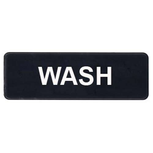 - SGN-318, 9x3-inch 'Wash' Black Information Sign