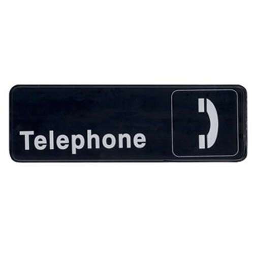 - SGN-325, 9x3-inch 'Telephone' Black Information Sign