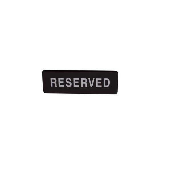 - SGN-328, 9x3-inch 'Reserved' Black Information Sign