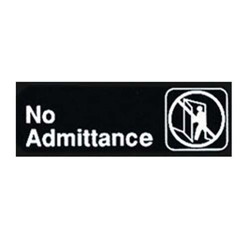 - SGN-331, 9x3-inch 'No Admittance' Black Information Sign