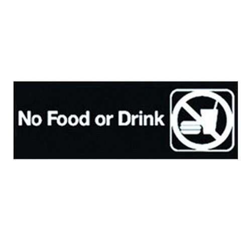 - SGN-333, 9x3-inch 'No Food or Drink' Black Information Sign