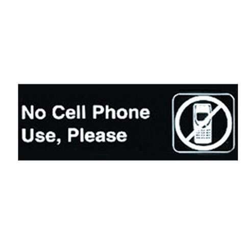 - SGN-334, 9x3-inch 'No Cell Phone Use, Please' Black Information Sign
