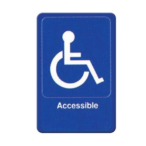 - SGN-653B, 6x9-inch 'Accessible' Blue Information Sign