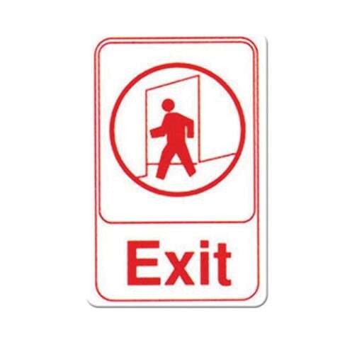 - SGN-681W, 6x9-inch 'Exit' White Information Sign