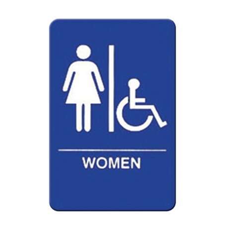 - SGNB-651B, 6x9-inch 'Women/Accessible' Braille Information Sign