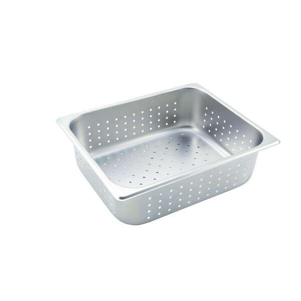 - SPHP4, 4-Inch Deep, Half-Size Stainless Steel Perforated Steam Table Pan, NSF