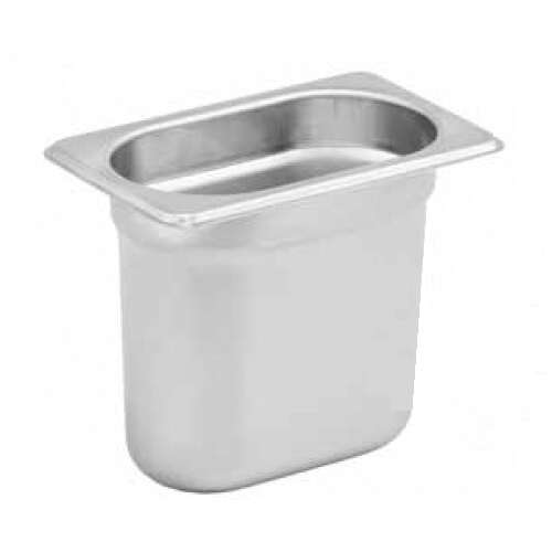 - SPJH-906GN, GN Steam Pan, 1/9 Size, 6 Inch Deep, 22 Gauge Stainless Steel