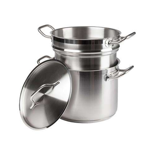 - SSDB-8, 8-Quart Double Boiler with Cover, Stainless Steel