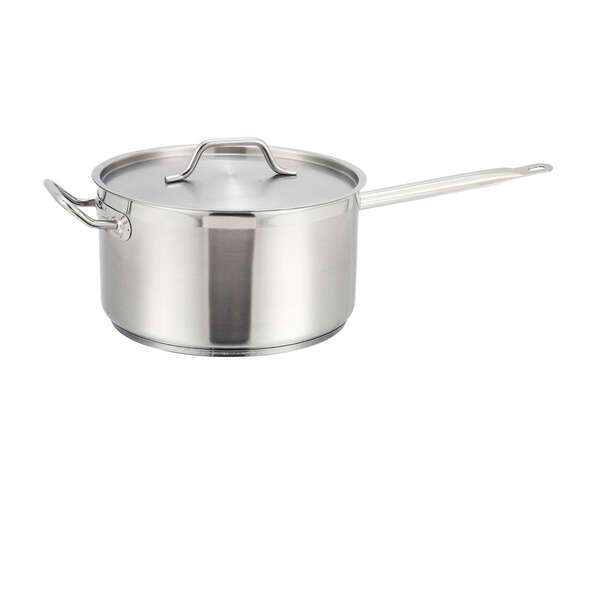 - SSSP-7, 7.5-Quart 6.12-Inch High 9.5-Inch Diameter Stainless Steel Pan with Cover Helper Handle, NSF