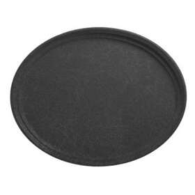 - TFG-16K, 16-Inch Round Non-Slip Fiberglass Tray, Black